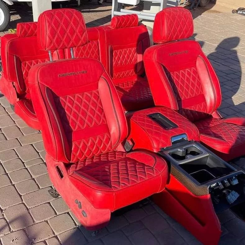 Aierxuan Chevy Silverado GMC Sierra Car Seat Full Set with Waterproof Leather, Fit for 2007-2023 1500/2500 HD / 3500 HD Crew,Double,Extended Cab or Pickup Truck Red 1 Aierxuan Chevy Silverado GMC Sierra Car Seat Full Set with Waterproof Leather, Fit for 2007-2023 1500/2500 HD / 3500 HD Crew,Double,Extended Cab or Pickup Truck Red