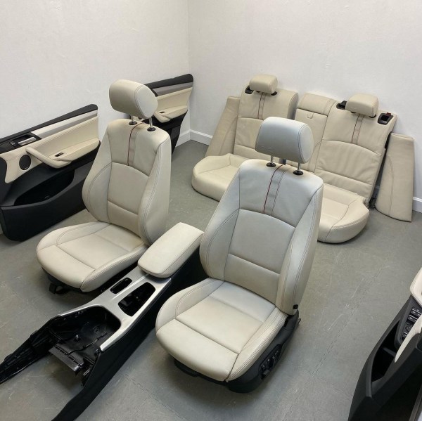 11-18 BMW X3 X4 M-SPORT LEATHER SEATS WHITE, BLACK FRONT REAR SEAT SET f25 f26 sport 4 11-18 BMW X3 X4 M-SPORT LEATHER SEATS WHITE, BLACK FRONT REAR SEAT SET f25 f26 sport - Image 4